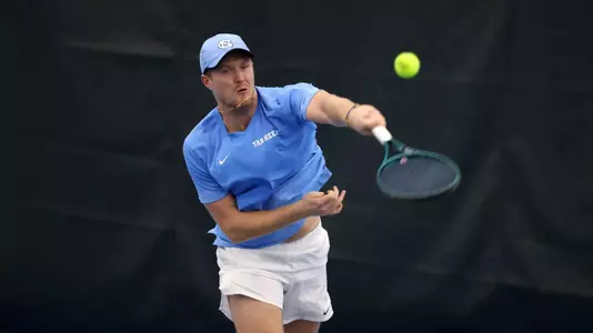 Chapel Hill, NC – Jan 19: NCAA Men's Tennis - James Madison at North Carolina at Chewning Tennis Center in Chapel Hill, NC on January 19, 2025. (Credit: Andy Mead/YCJ)