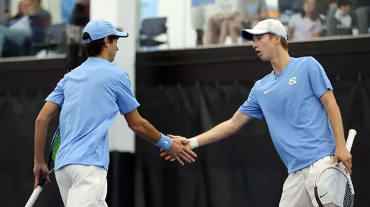 Chapel Hill, NC – Jan 19: NCAA Men's Tennis - James Madison at North Carolina at Chewning Tennis Center in Chapel Hill, NC on January 19, 2025. (Credit: Andy Mead/YCJ)