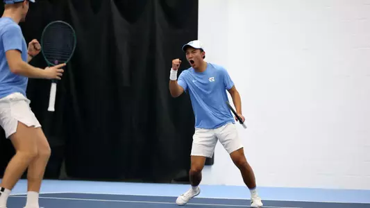 Chapel Hill, NC – Jan 19: NCAA Men's Tennis - James Madison at North Carolina at Chewning Tennis Center in Chapel Hill, NC on January 19, 2025. (Credit: Andy Mead/YCJ)