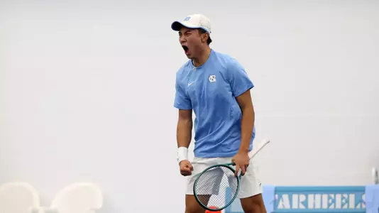 Chapel Hill, NC – Jan 19: NCAA Men's Tennis - James Madison at North Carolina at Chewning Tennis Center in Chapel Hill, NC on January 19, 2025. (Credit: Andy Mead/YCJ)