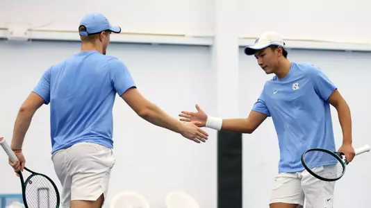 Chapel Hill, NC – Jan 19: NCAA Men's Tennis - James Madison at North Carolina at Chewning Tennis Center in Chapel Hill, NC on January 19, 2025. (Credit: Andy Mead/YCJ)
