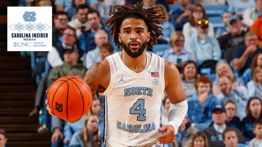 CHAPEL HILL, NC - DECEMBER 29: RJ Davis #4 of the North Carolina Tar Heels dribbles the ball during a game against the Campbell Camels on December 29, 2024 at the Dean Smith Center in Chapel Hill, North Carolina. North Carolina won 81-97. (Photo by Peyton Williams/UNC/Getty Images) *** Local Caption *** RJ Davis