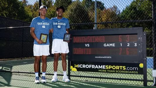 Chris Xu, Niels Ratiu
University of North Carolina Men's Tennis
ITA Regional Championships: Doubles Final
Carry Tennis Park
Cary, NC
Monday, October 20, 2025