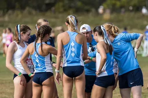 XC Women's Team Huddle in Wisconsin