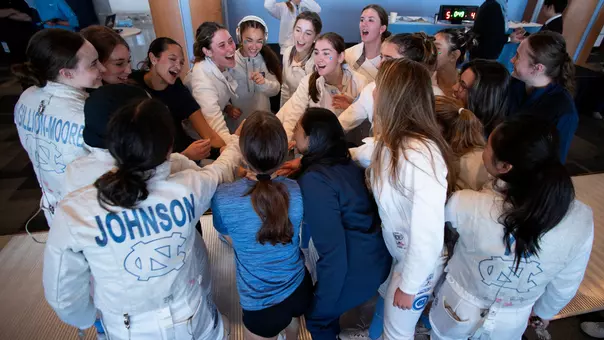 women’s huddle
University of North Carolina Fencing v Duke
Blue Zone
Chapel Hill, NC
November 1, 2025