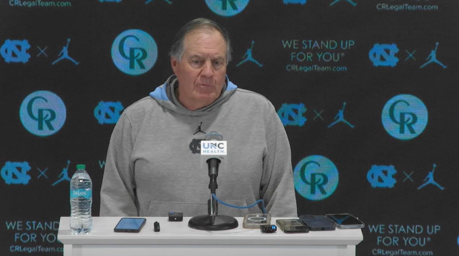 Head coach Bill Belichick and student-athletes meet with the media Tuesday afternoon to preview the Wake Forest game this weekend.