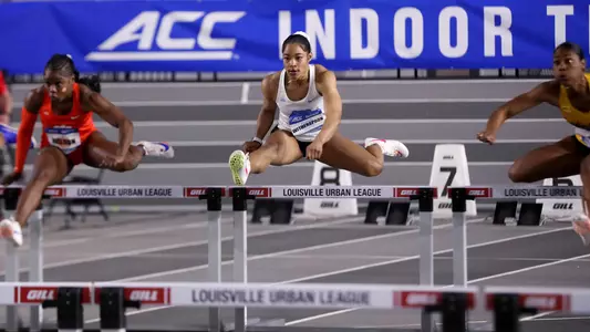 Sophomore Kalani Witherspoon ran a 8.29 in the 60-meter hurdles during the ACC Championships Sunday at the Norton Healthcare Sports & Learning Center in Louisville, KY.