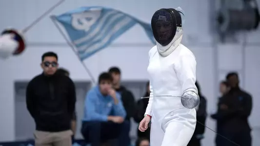 Junior Nicole Milewski competes in epee during the ACC Championships at Eddie Smith Field House Saturday.
