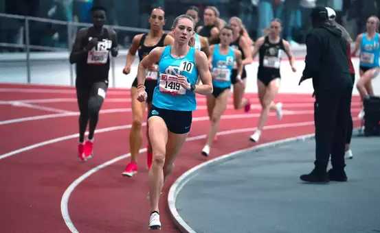 Senior Makayla Paige set a new school record in the 800m with time of 2:00.57 at the John Thomas Terrier Classic at Boston University's Track & Tennis Center Friday.