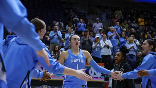 January 30, 2025; Berkeley, California, USA; The University of California Golden Bears host the University of North Carolina Tar Heels at Haas Pavilion in Berkeley, California, Photo credit: Scott Marshall