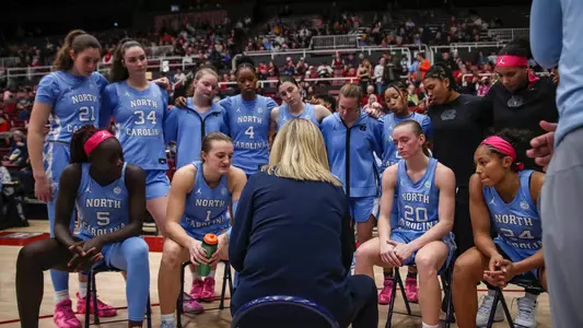 February 2, 2025; Stanford, California, USA; The University of Stanford Cardinals host the University of North Carolina Tar Heels at Stanford Maples Pavilion in Stanford, California, Photo credit: Scott Marshall