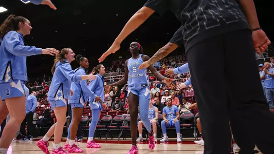 February 2, 2025; Stanford, California, USA; The University of Stanford Cardinals host the University of North Carolina Tar Heels at Stanford Maples Pavilion in Stanford, California, Photo credit: Scott Marshall