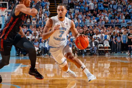 Miami v North Carolina on March 1, 2025, at Dean Smith Center in Chapel Hill, North Carolina.