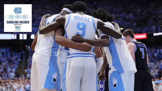 Carolina Insider men's basketball huddle 3/11/25
