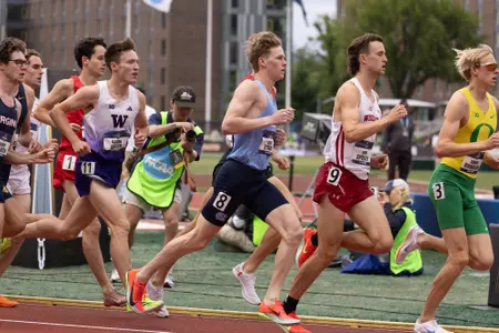 Ethan Strand running in the 1,500m during the NCAA Championships