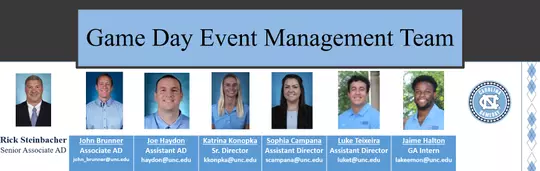 Game Day Event Management team staff 2025-26