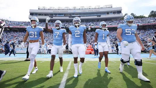 Christo Kelly, Thaddeus Dixon, Andrew Simpson, Khmori House, Will Hardy 
University of North Carolina Football v Richmond 
Kenan Stadium 
Chapel Hill, NC 
Saturday, September 13, 2025
