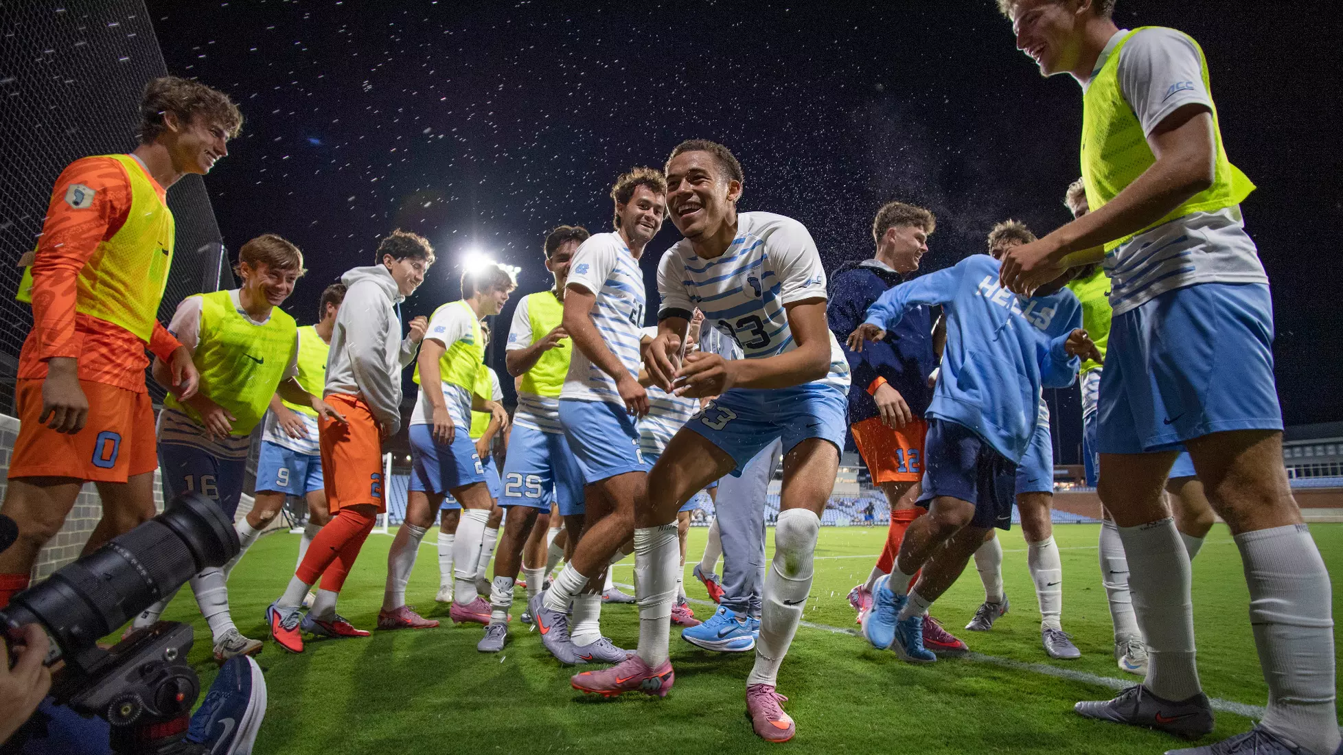 Riley Berge, celebration 
University of North Carolina Men’s Soccer v Memphis 
Dorrance Field 
Chapel Hill, NC 
Tuesday, September 16, 2025