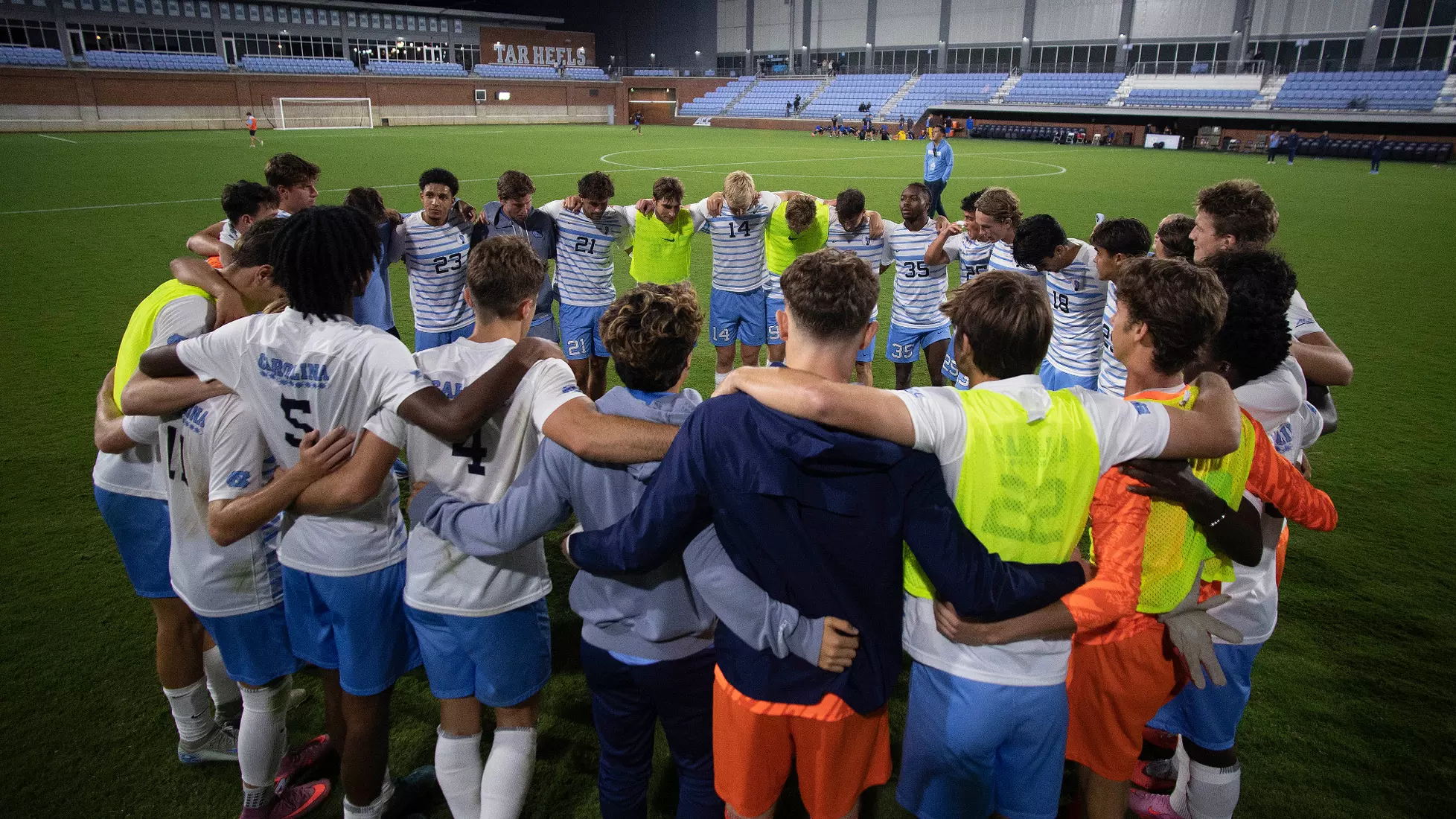 huddle 
University of North Carolina Men’s Soccer v Memphis 
Dorrance Field 
Chapel Hill, NC 
Tuesday, September 16, 2025