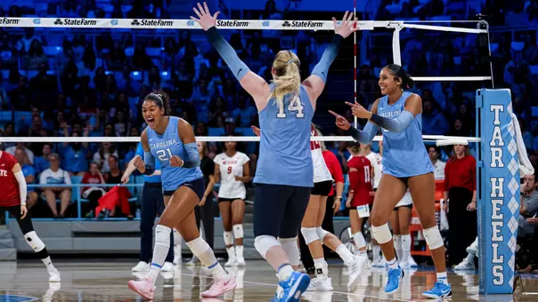 UNC Volleyball Celebration vs NC State