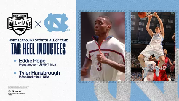 Eddie Pope, Tyler Hansbrough NC Sports Hall of Fame graphic 2026