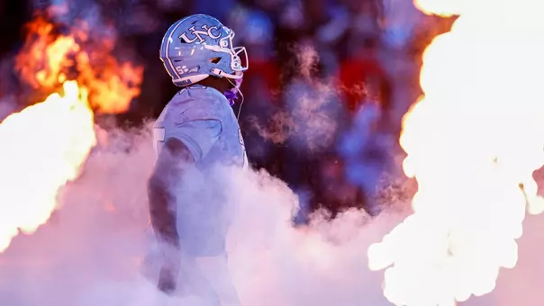 Graduate Donovan Hoilette Jr. enters the field to face Syracuse at Kenan Stadium Saturday.