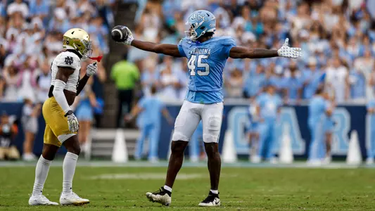 Jelani Thurman
University of North Carolina Football v Notre Dame
Kenan Stadium
Chapel Hill, NC
Saturday, October 3, 2026