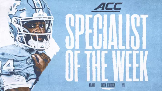 Jaden Jefferson ACC Specialist of the Week Graphic