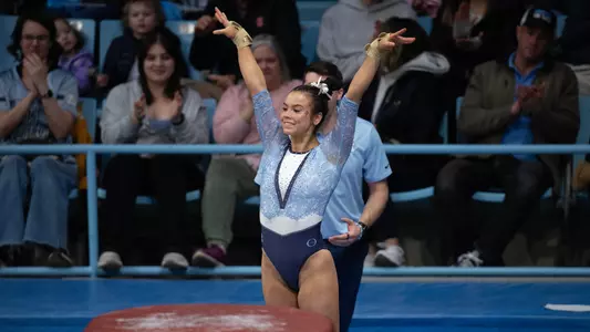 Gwen Fink
vault
University of North Carolina Gymnastics v NC State, NCSU, North Carolina State
Carmichael Arena
Chapel Hill, NC
Friday, February 13, 2026