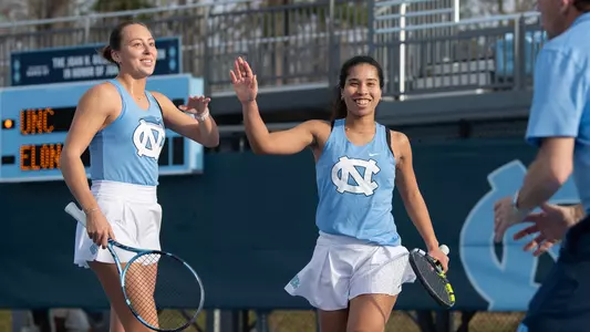 Tatum Evans, Oby Kajuru
University of North Carolina Women’s Tennis v Elon
Chewning Tennis Center
Chapel Hill, NC
Tuesday, February 17, 2026