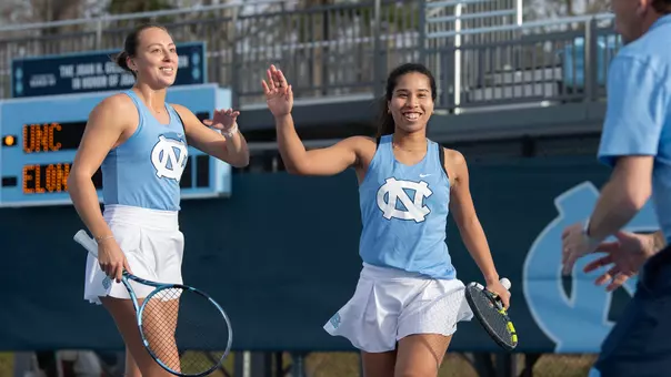 Tatum Evans, Oby Kajuru
University of North Carolina Women’s Tennis v Elon
Chewning Tennis Center
Chapel Hill, NC
Tuesday, February 17, 2026