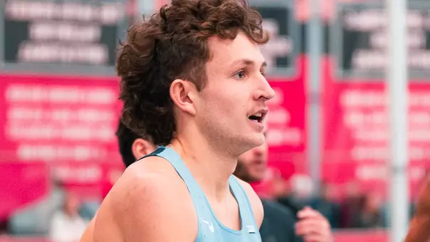 Colton's celebrating a big win at Boston University in the 3000m