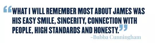 Bubba Cunningham Quote on James Spurling