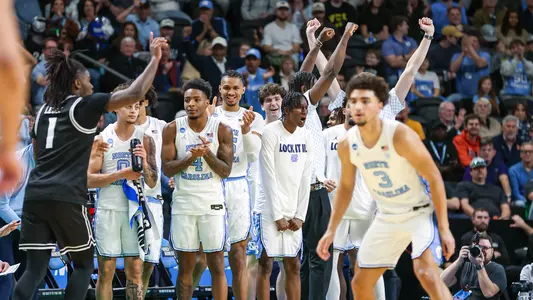 bench celebrates vs. VCU NCAA first round