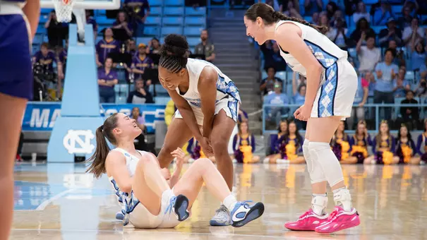 Elina Aarnisalo, Indya Nivar, Lanie Grant
University of North Carolina Women’s Basketball v Western Illinois
NCAA Tournament
Carmichael Arena
Chapel Hill, NC
Friday, March 20, 2026
