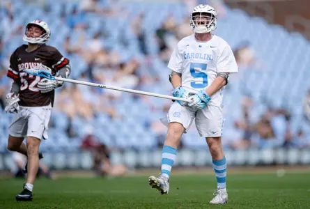Redshirt sophomore defenseman Peter Thomann reacts to play against Brown at Dorrance Field Saturday.