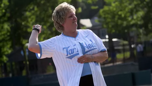 Kim Anton, mother of the amazing JR Anton, throws out the first pitch on MPS Awareness Night.