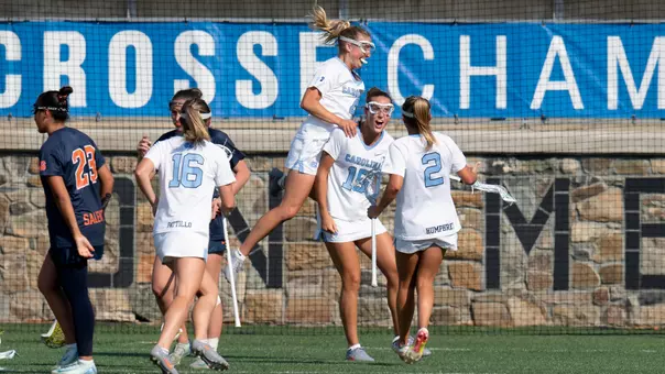 Eliza Osburn, Caroline Godine, Chloe Humphrey
University of North Carolina Women’s Lacrosse v Syracuse
ACC Tournament
American Legion Memorial Stadium
Charlotte, NC
Friday, April 24, 2026