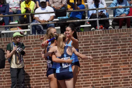 Women's DMR Team Celebrates Setting NCAA Record At Penn Relays