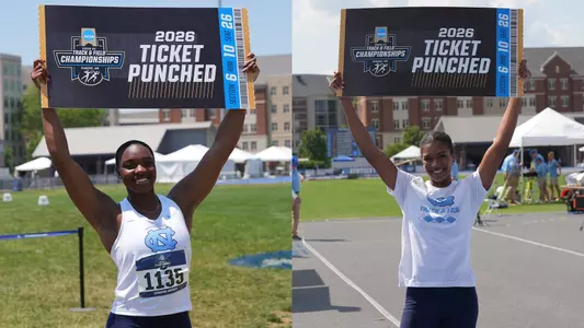 Kosi Umerah and Spencer Young Qualify for NCAA Championships and pose with tickets