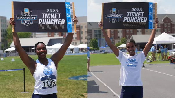 Kosi Umerah and Spencer Young Qualify for NCAA Championships and pose with tickets