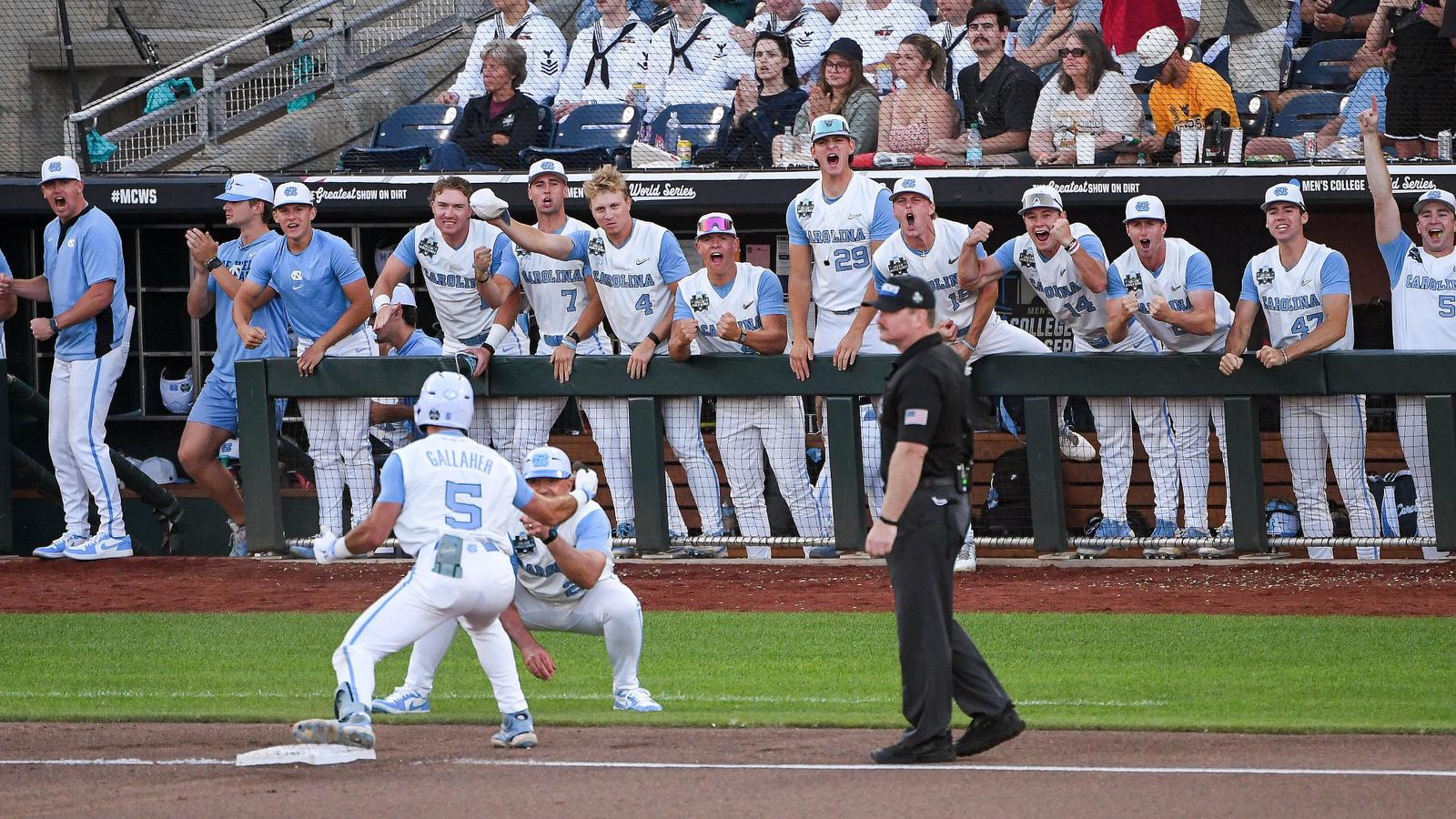 UNC Baseball: Tar Heels Stage Thrilling Rally to Defeat West Virginia 5-2 at CWS