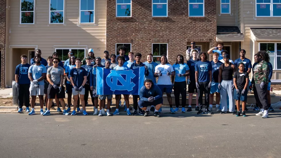 UNC Football Volunteers With Habitat For Humanity UNC Football Volunteers With Habitat For Humanity