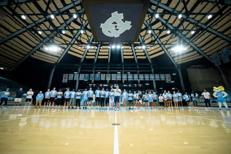 Ken Cleary speaking at Dribble for Victory Over Cancer