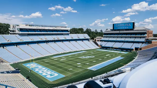 Kenan Stadium Overview With Stairstep Logo Midfield