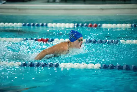 Swimming & Diving Splits in Double Dual Meet at Davidson Image