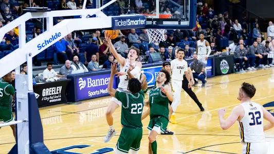 Caleb Shaw going for a layup