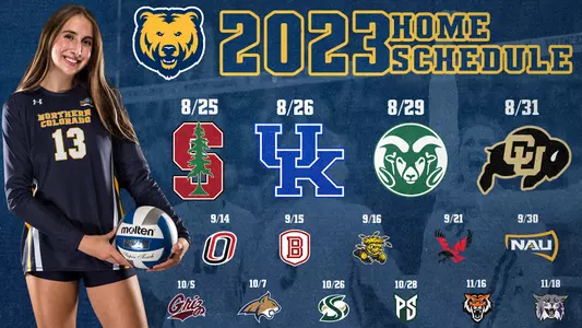 Volleyball 2023 Home Schedule Graphic