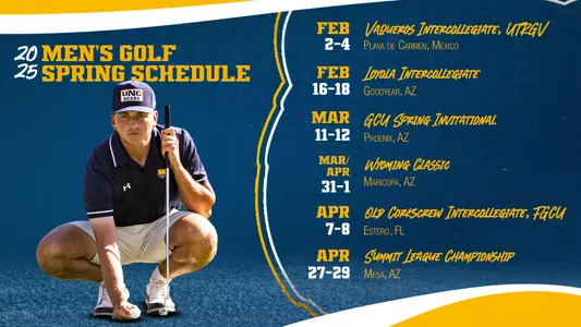 Men's 2025 Golf Schedule Spring Graphic