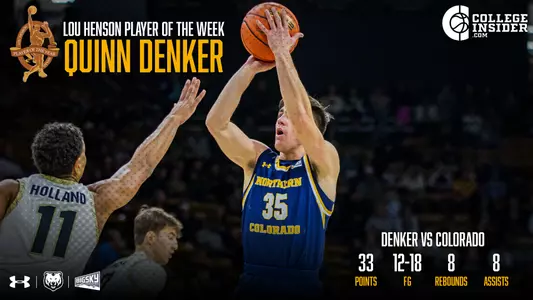 Quinn Denker Earns Lou Henson National Player of the Week